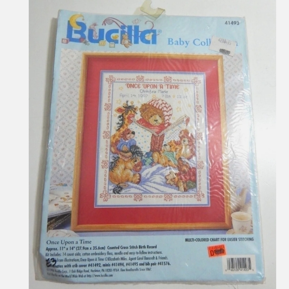 Bucilla Once Upon A Time Birth Announcement Cross Stitch